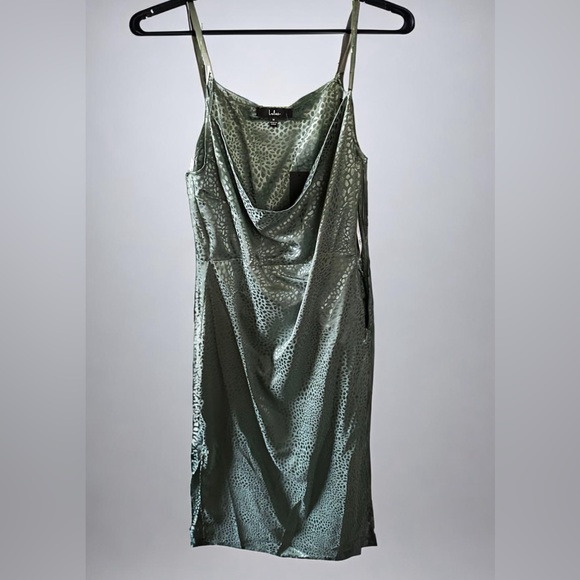 NWT Lulus Total Stunner Sage Green Satin Jacquard Cowl
Neck Midi Dress - Picture 3 of 5